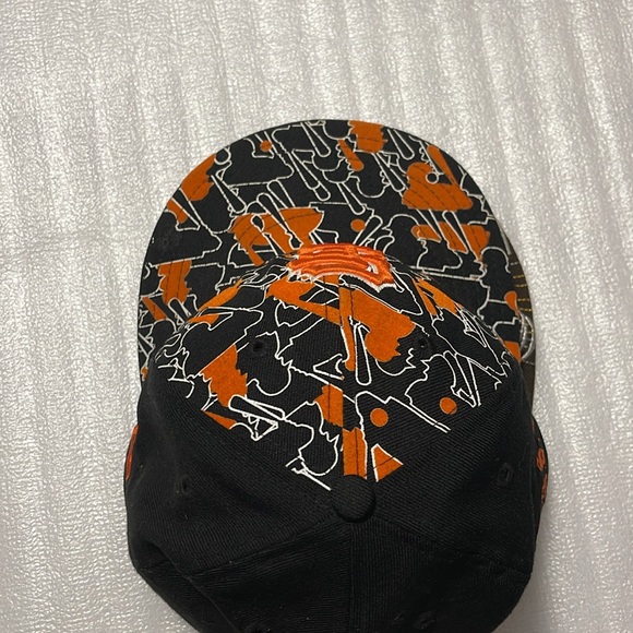 Vintage Men’s Sports Baseball Snapback Hat Orange & Black Size 7 1/4 (57.7 CM) - Picture 11 of 15